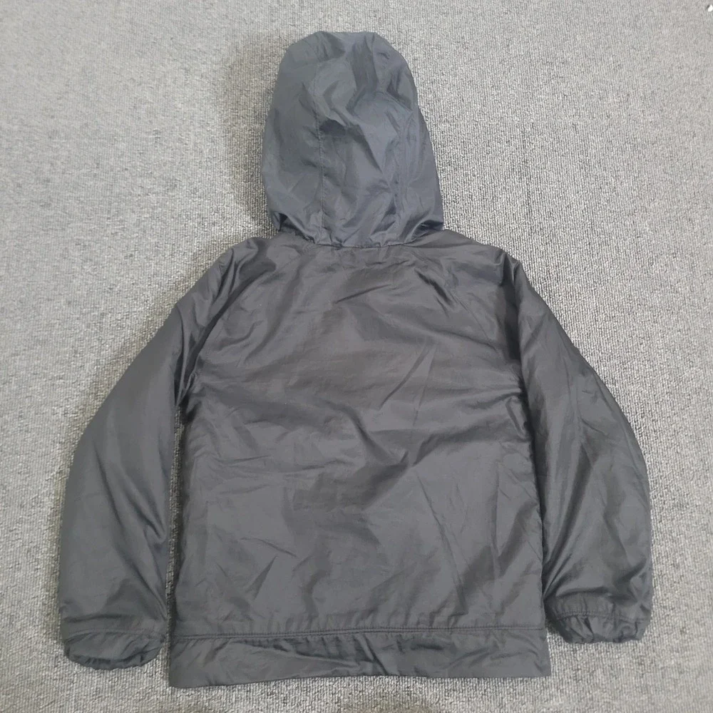 Nike Size 4 XS Windbreaker Jacket Unisex Kids Black Fleece Lined Hooded Full Zip
